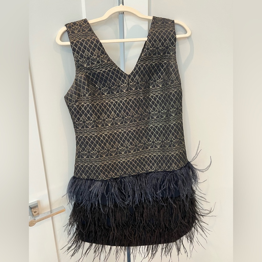 cocktail dress with feathers